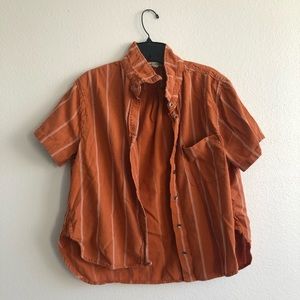 Orange Short-Sleeve Button-Up